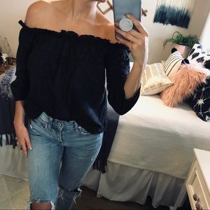 Roxy | Off the Shoulder Eyelet Top